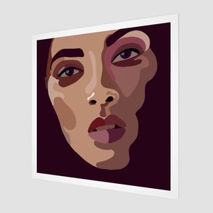 Portrait of a Woman Fine Art Print Pop Art Square Wall Decor image 1