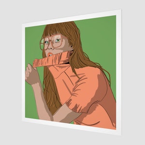 Portrait of a Woman | Pop Art Square Wall Decor | Green and Orange