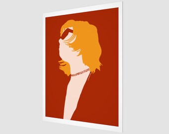 Portrait of a Woman | Red and Orange Pop Art Horizontal Wall Decor | Isa Red