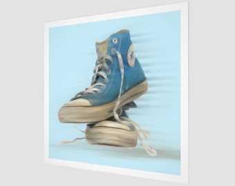 Painting of a pair of Converse Shoes | Pop Art Wall Decor | Square