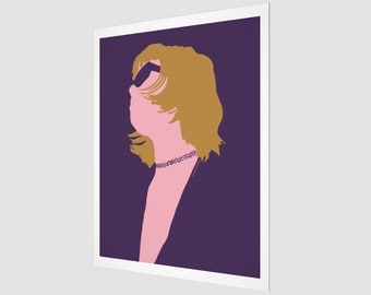 Portrait of a Woman | Purple and Gold Pop Art Horizontal Wall Decor | Isa Purple