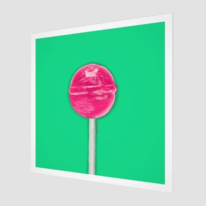 Lollipop Art | Watermelon | Pink and Green | Pop Art Fine Art Print | Square