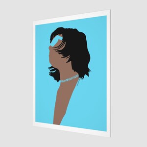 Portrait of a Woman | Turquoise and Black Pop Art Horizontal Wall Decor | Isa Turquoise