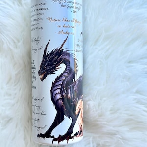Dragon 20oz Tumbler | Fantasy Fourth Wing Inspired Stainless Steel Cup | Sublimated Travel Mug with Lid & Straw | Book Lover Gift, Drinkware