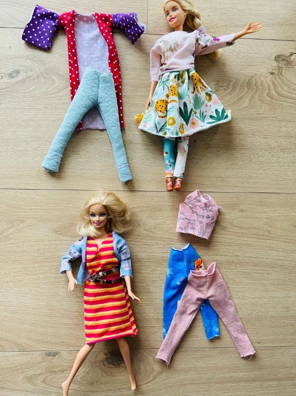 15 different sewing patterns for Barbie clothes and accessories