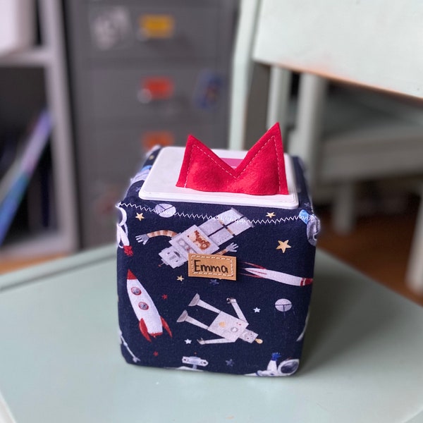 Toniebox cover/protective cover and bag with name - rocket, astronaut, space, satellite, planets