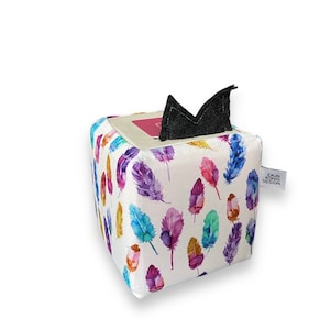 NEW - Toniebox cover/protective cover with name - colorful feathers