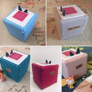 Dots TonieBox cover/protective cover with name in old pink/red/petrol/grey/pink/pink with white dots