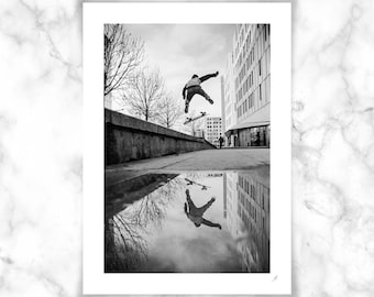 Photographie Skate Flip Back Skateboard Bowl Street Lyon Argentique Architecture Noir Blanc Black White Photography Photo Foto Jeffragment