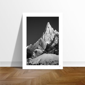 Fotografie Aiguille Drus Chamonix Mont Blanc Alpen Alpen Montagne Mountain Ski Noir Blanc Zwart Wit Fotografie Foto Foto Jeffragment