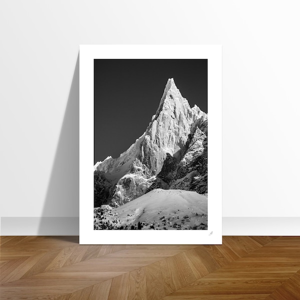 Photographie Aiguille Drus Chamonix Mont Blanc Alpes Alps Montagne Mountain Ski Noir Blanc Black White Photography Photo Foto Jeffragment