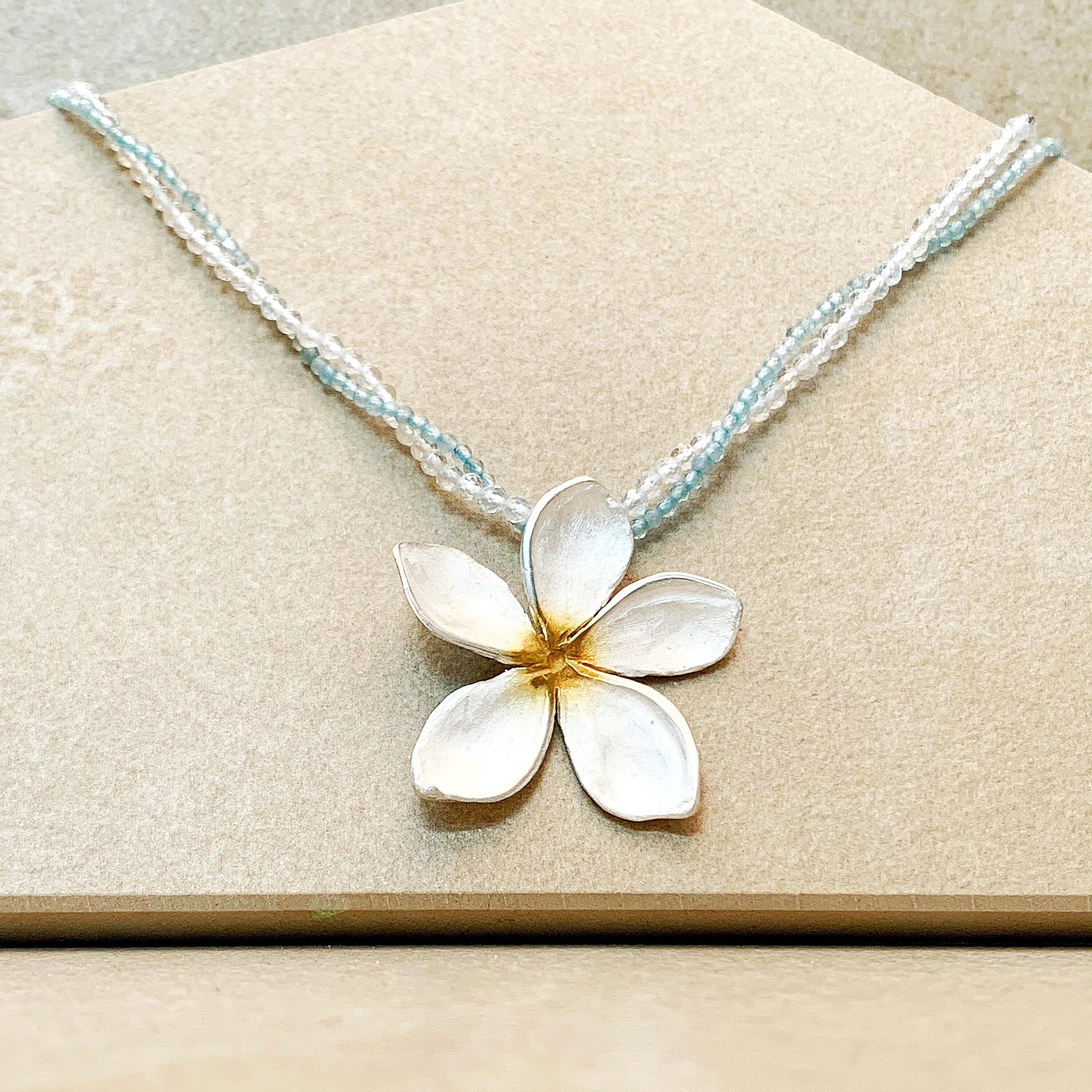 Frangipani Necklace with Topaz and Apatite Etsy