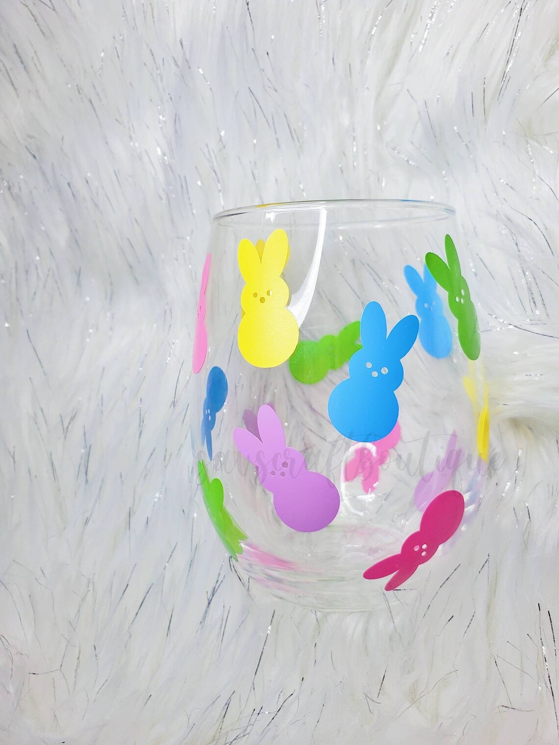 Easter Wine Glass Stemless Peep Wine Glass Wine Glass Etsy