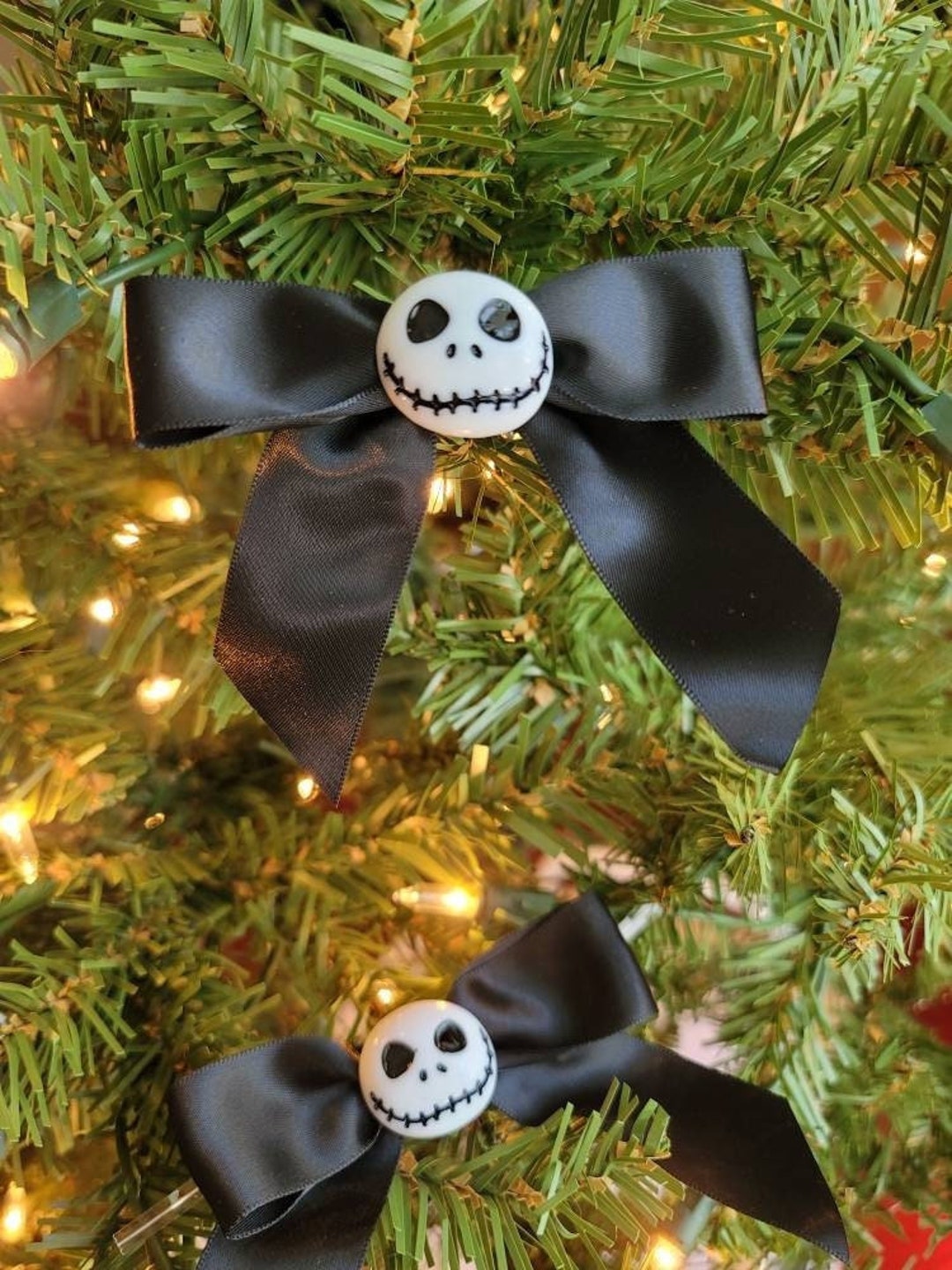 Jack Skellington Ornaments Christmas Tree Bows Nightmare Etsy