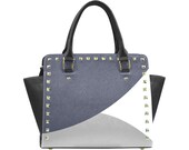 Triada color grey design Combat Handbag Graphic Handbag Skull Design Purse Shoulder Bag One of a Kind Purse