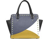 Triada color yellow design Combat Handbag Graphic Handbag Skull Design Purse Shoulder Bag One of a Kind Purse