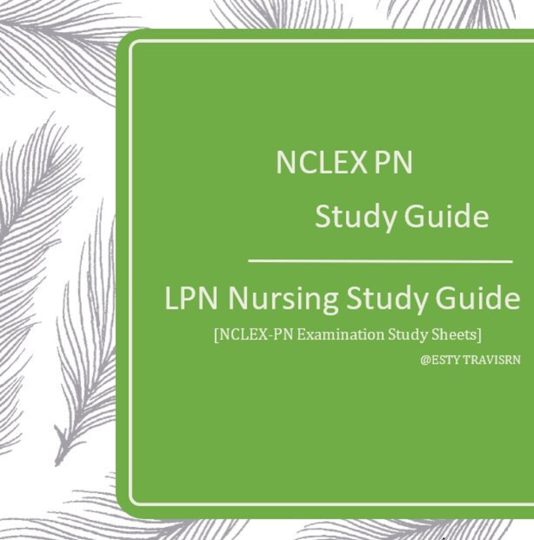NCLEX PN LPN Exam Study Guide Nursing Review Etsy