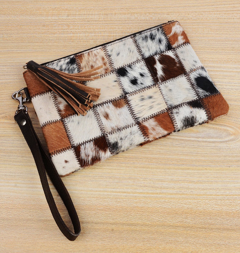 Cowhide Hair Leather Backpack Brown and White Pony Fur RucksackKnapsack Travel Shoulder Bag