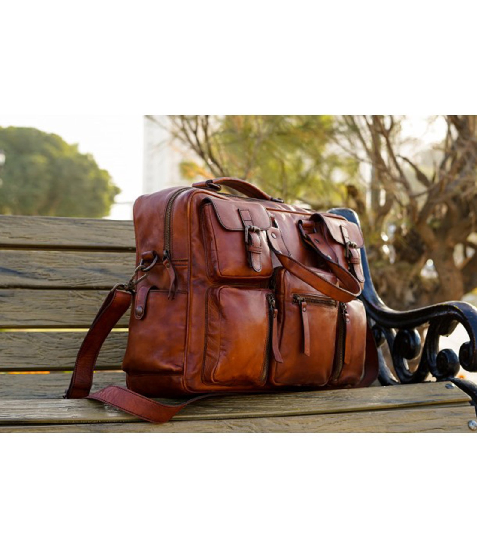 Genuine Leather Pilot Messenger Bag Flight Office Travel Bag Etsy