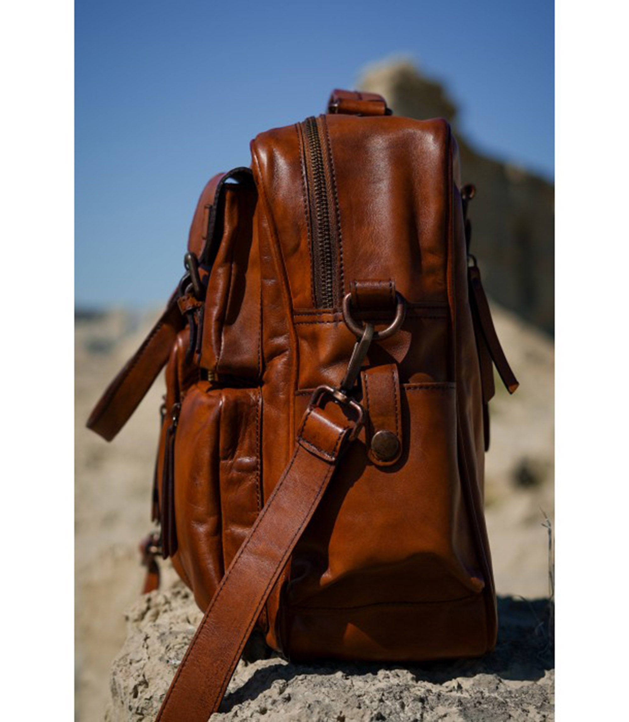 Genuine Leather Pilot Messenger Bag Flight Office Travel Bag Etsy