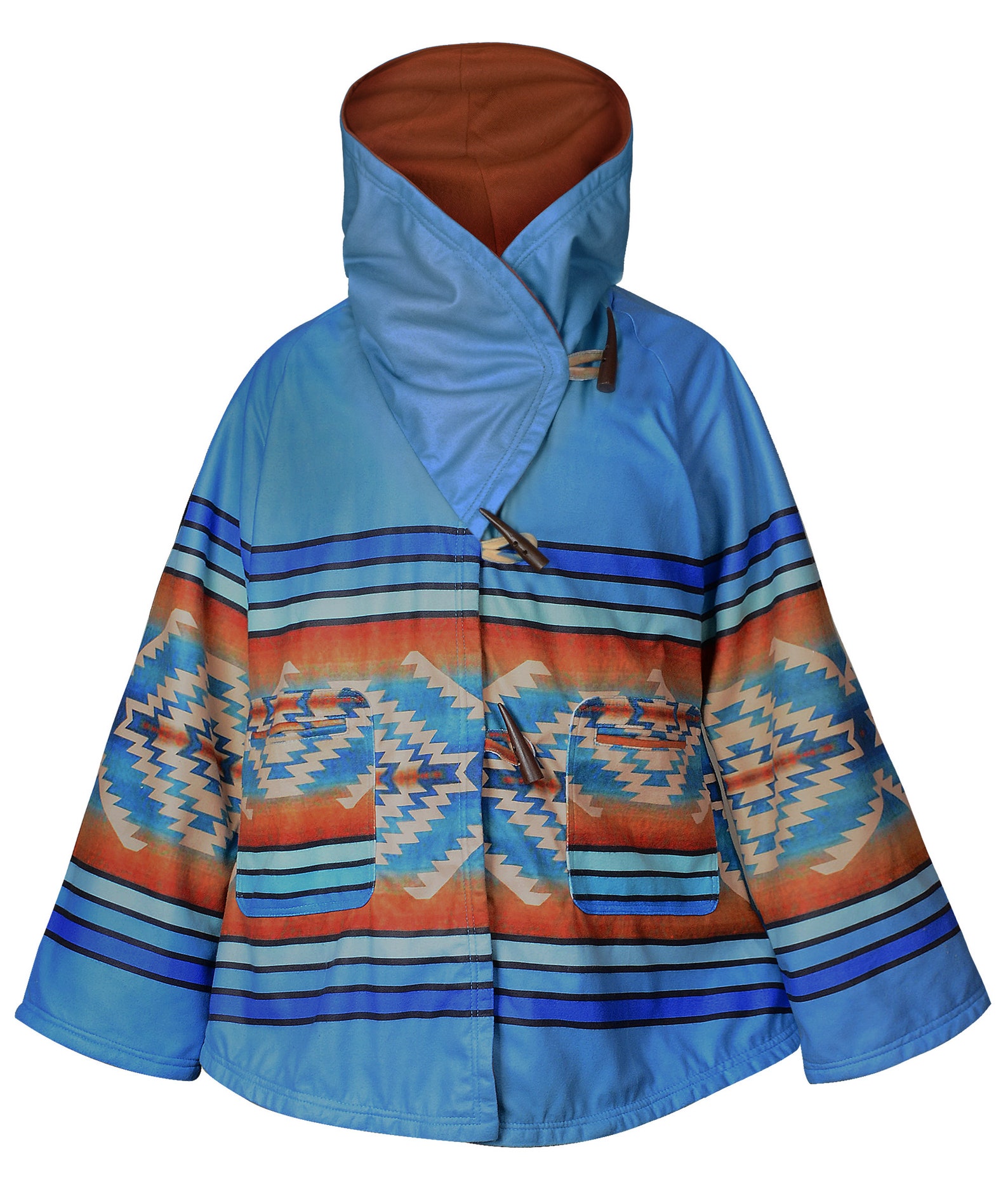 beth's blue poncho on yellowstone