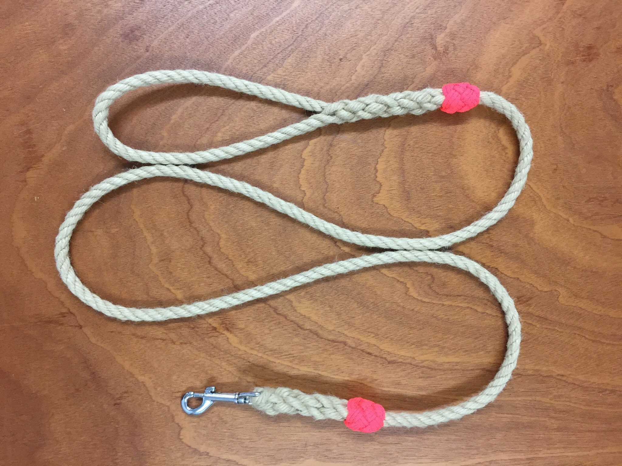 Handmade Rope Dog Lead Made From 10mm Synthetic Hemp With Decorative