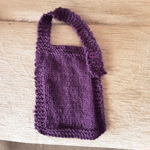 Bavoir bébé tricoté à la main - Violet Royal