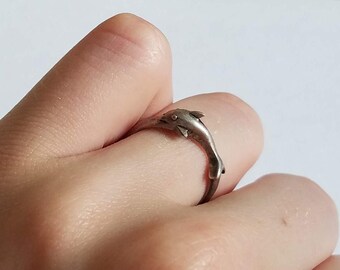 Adjustable Sterling Dolphin Ring
