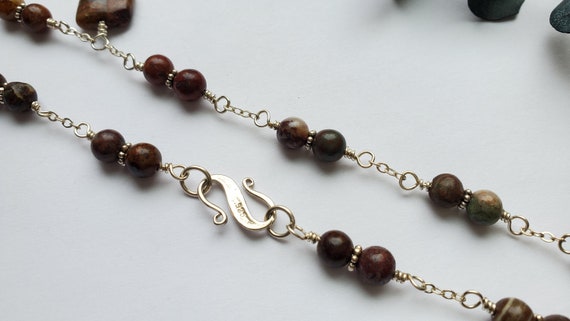 Vintage Sterling Jasper Necklace - image 8