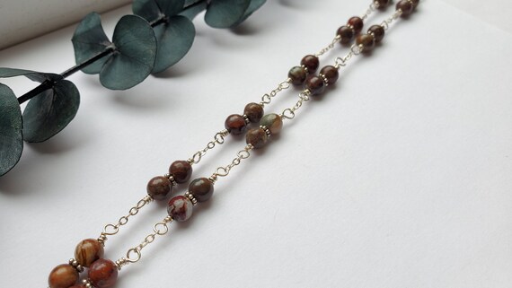 Vintage Sterling Jasper Necklace - image 6