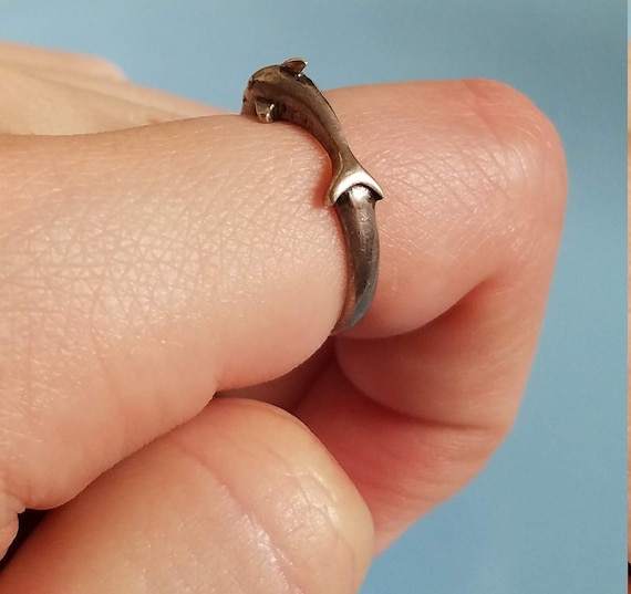 Adjustable Sterling Dolphin Ring - image 5