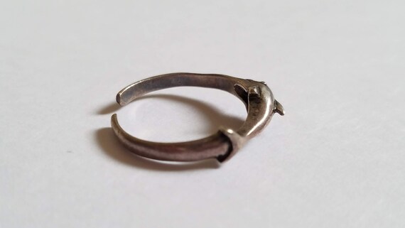 Adjustable Sterling Dolphin Ring - image 3
