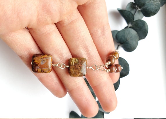 Vintage Sterling Jasper Necklace - image 2