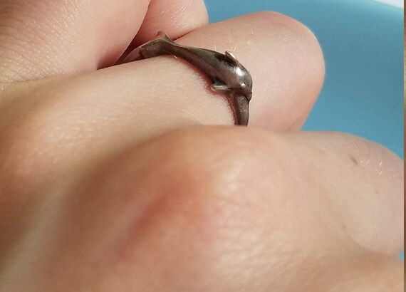 Adjustable Sterling Dolphin Ring - image 7