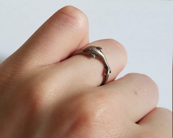 Adjustable Sterling Dolphin Ring - image 1
