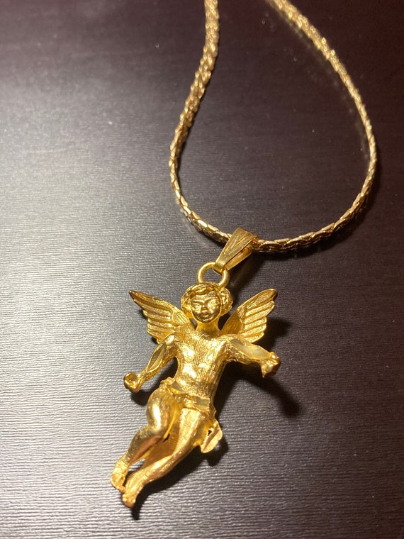 Gold necklace angel Clearance