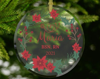 Personalized Nurse Christmas Ornament, Nursing Student Gift, Nurse Christmas Gift, Registered Nurse Ornament, Healthcare Worker Ornament