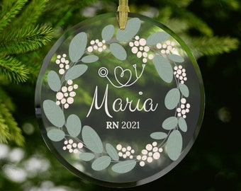 Personalized Nurse Christmas Ornament, Nursing Student Gift, Nurse Christmas Gift, Registered Nurse Ornament, Healthcare Worker Ornament