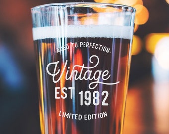 Personalized 40th Birthday - 1982  Birthday - Birthday Beer Mug - Personalized Beer Glass - Birthday Gift - 40th Birthday Glass - Beer Gift