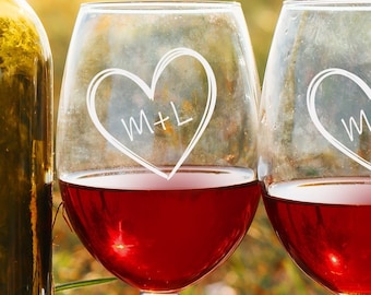 Couples Valentines Day, Personalized Gift For Girl Friend, Personalized Glassware, Anniversary Gift