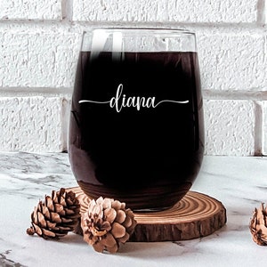 Personalized Wine Glass, Custom Stemless Wine Glass, Personalized Gift for Her,  Personalized Gift for Wine Lovers, Custom Wine Tumbler