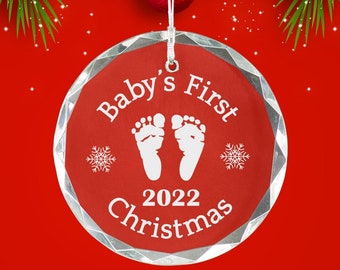 Baby First Christmas Ornament Engraved, New Baby Ornament, Baby Girl Boy First Christmas Ornament
