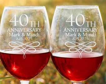 Personalized Wine Glass For Couples, Custom Glassware, Custom Anniversary Gift