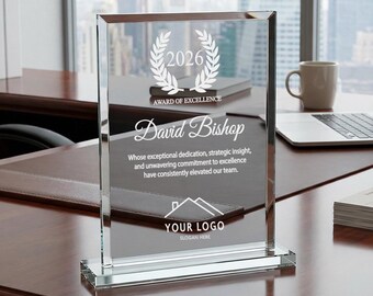 Custom Awards, Personalized Trophy for Celebrations, Retirement, or Recognition - Unique Gift for Honorees, Glass Award