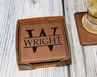Personalized Coaster Set for Glassware, Personalized Glassware Gift for Him, Custom Man Cave Gift Idea, Add With Custom Beer Glass Gift