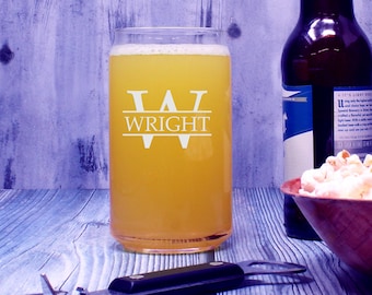 Personalized Beer Glass, Custom Can Glass, Engraved Beer Can Glasses, Etched Beer Can Glass, Groomsman Gift, Beer Lover Gift, Boyfriend Gift