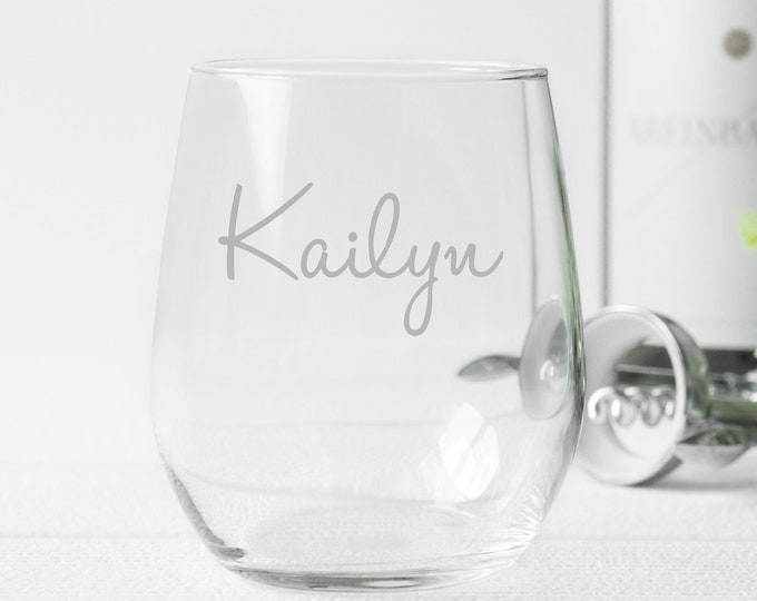 Custom Letter Wine Glass Personalized Stemmed Wine Glass - Etsy