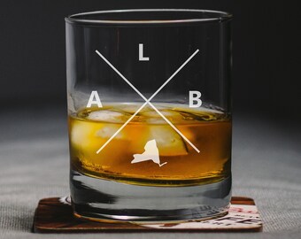 Albany New York Whiskey Glass, Albany Rocks Glass, Albany Gift, Albany New York, ALB Albany Glass