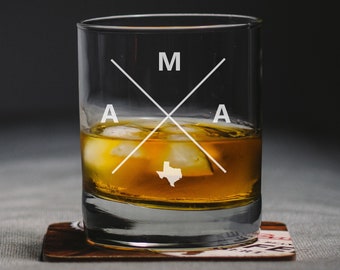 Amarillo Texas Whiskey Glass, Amarillo Rocks Glass, Amarillo Gift, Amarillo Texas, AMA Amarillo Glass