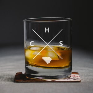 Charleston South Carolina Whiskey Glass, Charleston Rocks Glass, Charleston Gift, Charleston South Carolina, CHS Charleston Glass